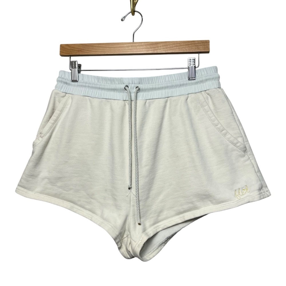 For Love And Lemons Cream Drawstring Lounge Shorts